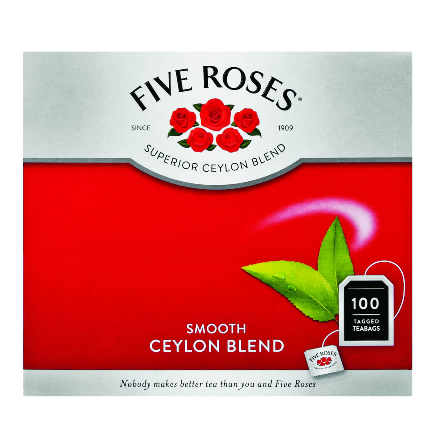 茶 Rose Tea (Saudi Blend) 5 bags Five Roses Tagged Tea Bags (Pack of 100 Bags) 250g
