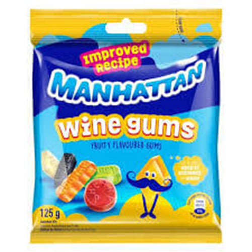 Manhattan Wine Gums Bag Fruit Flavoured Gums 125g