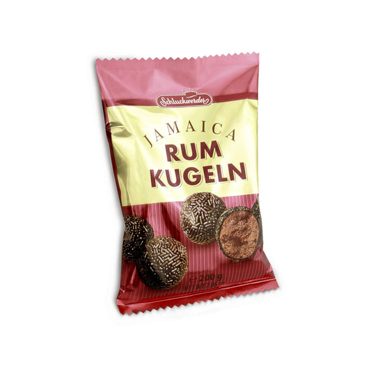 Schluckwerder Jamaica Rum Truffles HEAT SENSITIVE ITEM. PLEASE ADD ITEM 122942 TO THE ORDER TO TRY TO PROTECT CHOCOLATES FROM HEAT DAMAGE. 200g