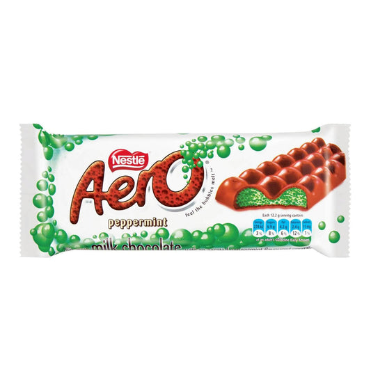 Nestle Aero Mint Large Bar (Kosher) HEAT SENSITIVE ITEM. PLEASE ADD ITEM 122942 TO THE ORDER TO TRY TO PROTECT CHOCOLATES FROM HEAT DAMAGE. 85g