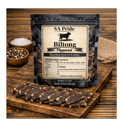 SA Pride Biltong Peppered Sliced Beef Steak 0.5lb