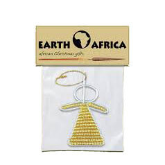 African Hut Gold Christmas Angel Tree Ornament 50g