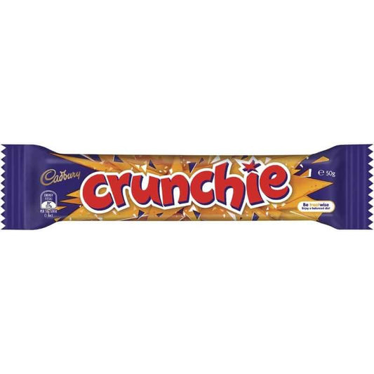 Cadbury Crunchie Australia HEAT SENSITIVE ITEM. PLEASE ADD ITEM 122942 TO THE ORDER TO TRY TO PROTECT CHOCOLATES FROM HEAT DAMAGE. 50g