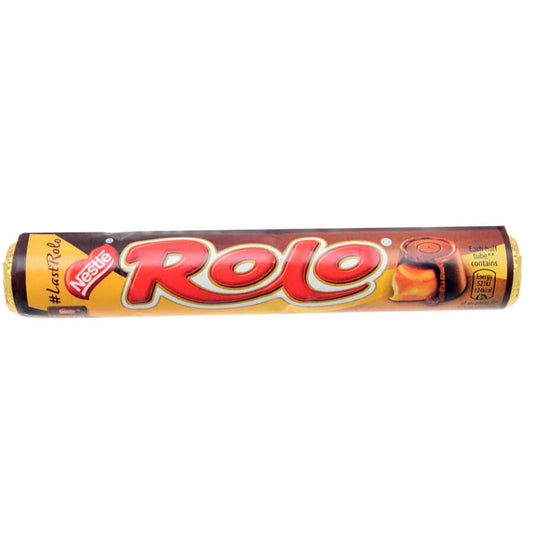 Nestle Rolo Roll HEAT SENSITIVE ITEM. PLEASE ADD ITEM 122942 TO THE ORDER TO TRY TO PROTECT CHOCOLATES FROM HEAT DAMAGE. 52g