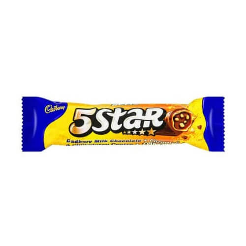 Cadbury 5 Star Bar HEAT SENSITIVE ITEM. PLEASE ADD ITEM 122942 TO THE ORDER TO TRY TO PROTECT CHOCOLATES FROM HEAT DAMAGE. 48.5g