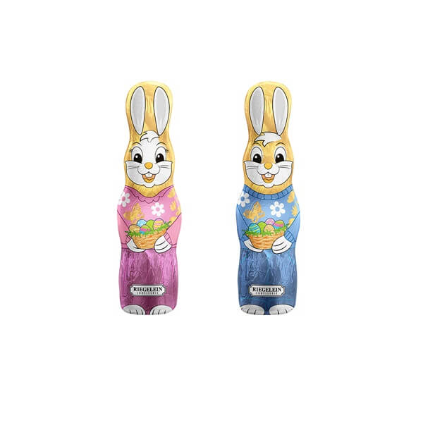 Riegelein Laughing Bunny HEAT SENSITIVE ITEM. PLEASE ADD ITEM 122942 TO THE ORDER TO TRY TO PROTECT CHOCOLATES FROM HEAT DAMAGE. 60g