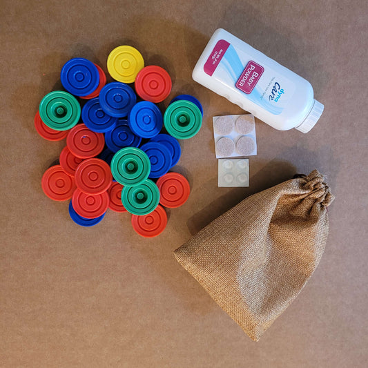 Mighty Forest Conqueror Fingerboard Pieces. Set Includes 10 Blue, 10 Red, 1 Yellow, and 4 Green Ghoons in a Bag 300g