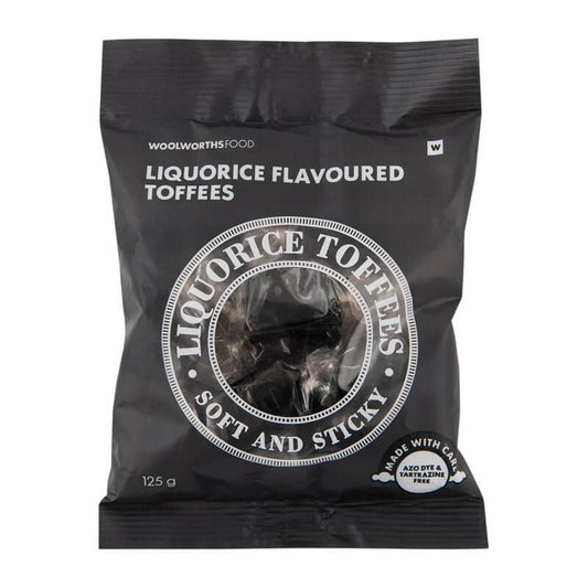 Woolworths Liquorice Flavoured Toffees 125g