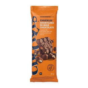 Best By Woolworths Chuckles Shortcake in Milk Chocolate Slab 80g