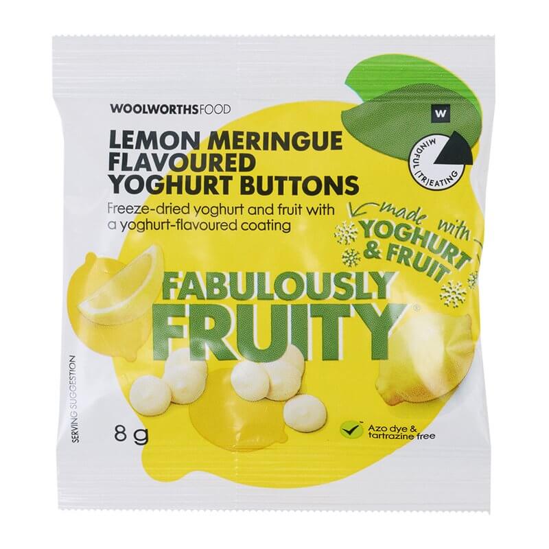 Woolworths Lemon Meringue Yoghurt Buttons Fabulously Fruity 8g
