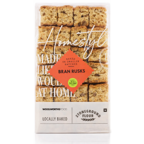 Woolworths Homestyle Bran Rusks 450g