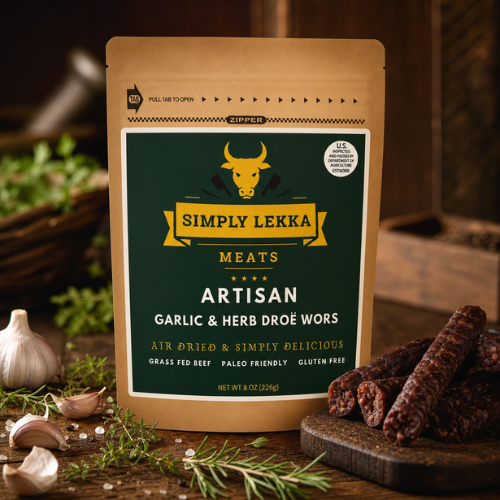 Simply Lekka Meats Garlic and Herb Droewors 226g