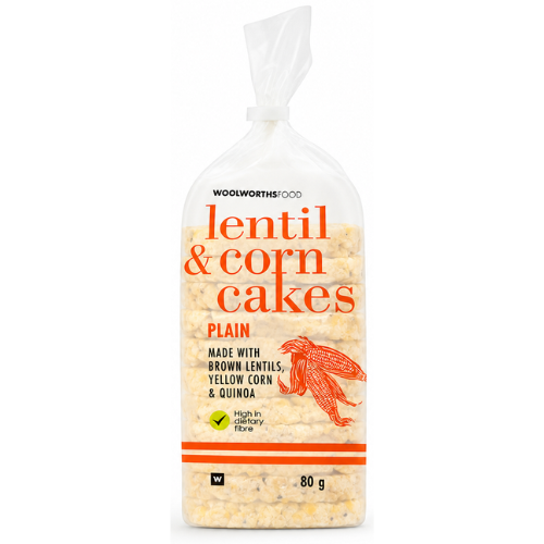 Woolworths Plain Lentil and Corn Cakes 80g