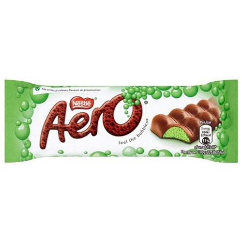 Nestle Aero Peppermint Bar HEAT SENSITIVE ITEM. PLEASE ADD ITEM 122942 TO THE ORDER TO TRY TO PROTECT CHOCOLATES FROM HEAT DAMAGE. 36g