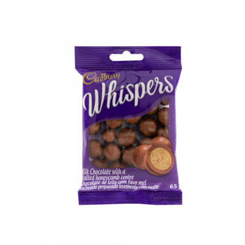 Cadbury Dairy Milk Whispers HEAT SENSITIVE ITEM. PLEASE ADD ITEM 122942 TO THE ORDER TO TRY TO PROTECT CHOCOLATES FROM HEAT DAMAGE. 60g