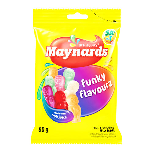 Maynards Funky Fruity Flavour Mini Jelly Babies 60g