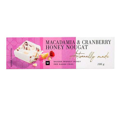 Woolworths Artisanally Made Macadamia and Cranberry Nougat 100g