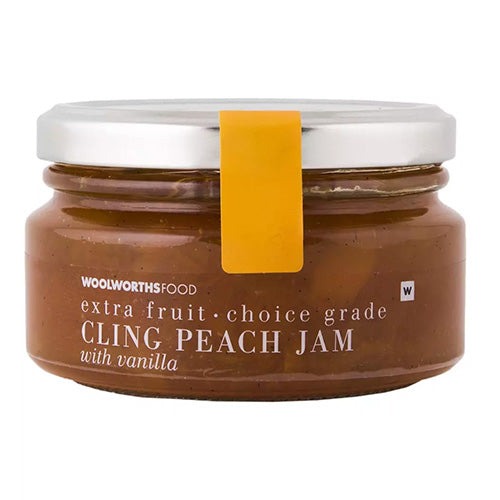 Woolworths Cling Peach Jam 240g