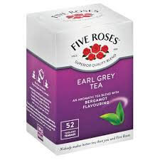 Five Roses Earl Grey Tea Bags (Pack of 52 Bags) 130g