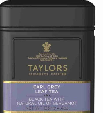 Taylors of Harrogate Earl Grey Loose  Tea Leaf in a Tin 125g