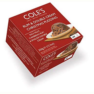 Coles Boxed Christmas Pudding Rum and Double Cream 350g