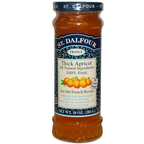St Dalfour Thick Apricot Fruit Spread Fruit Spread, An Old French Recipe 100% Fruit, No Cane Sugar. 284g