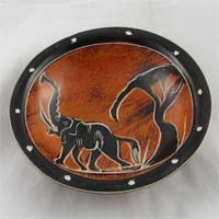 African Hut Soapstone Bowl Size 1 (4") Elephant (Colors and Pictures Vary) 122g