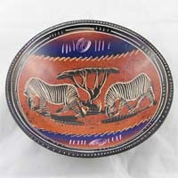 African Hut Soapstone Bowl Size 2 (6") Zebra 307g