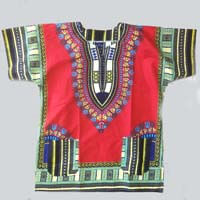 African Hut African Cotton Shirt Red (Size Mens Medium) 140g