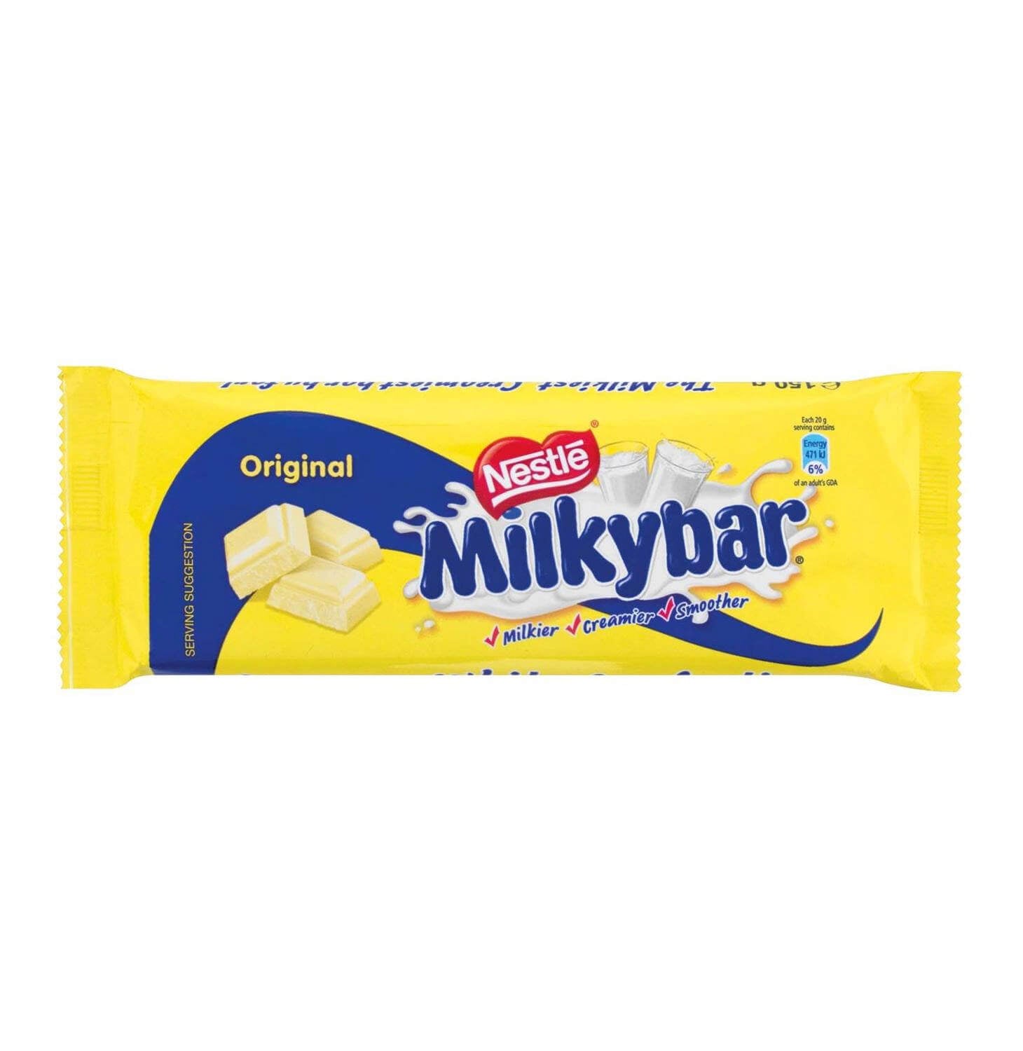 Best By Nestle Milkybar (Kosher)  HEAT SENSITIVE ITEM. PLEASE ADD ITEM 122942 TO THE ORDER TO TRY TO PROTECT CHOCOLATES FROM HEAT DAMAGE. 150g