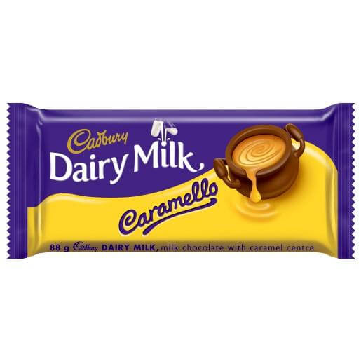 Cadbury Dairy Caramello Bar  HEAT SENSITIVE ITEM. PLEASE ADD ITEM 122942 TO THE ORDER TO TRY TO PROTECT CHOCOLATES FROM HEAT DAMAGE. 88g