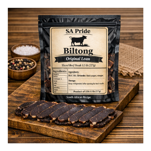 SA Pride Biltong Original Lean Sliced Beef Steak Biltong 0.5lb