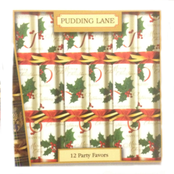Pudding Lane Christmas Crackers Antique White With Merry Christmas Holly Design 12 X 12.5" 250g