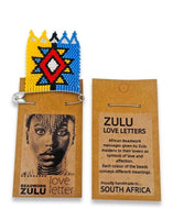 African Hut Zulu Love Letter Beaded Pin 25g