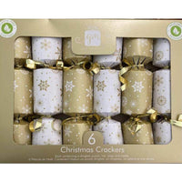 Tom Smith Christmas Crackers Gold and White Mini Luxury Crackers 6 x 8 Inch 250g