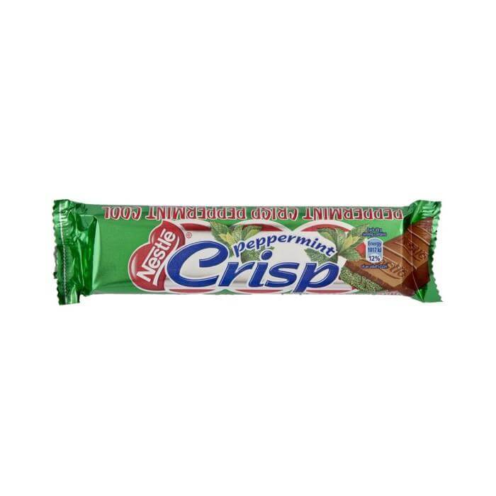 Nestle Peppermint Crisp (Kosher)  HEAT SENSITIVE ITEM. PLEASE ADD ITEM 122942 TO THE ORDER TO TRY TO PROTECT CHOCOLATES FROM HEAT DAMAGE. 49g