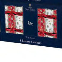 Tom Smith Christmas Crackers Traditional Foliage Foil Finish 8 x 14 Inch Crackers 625g