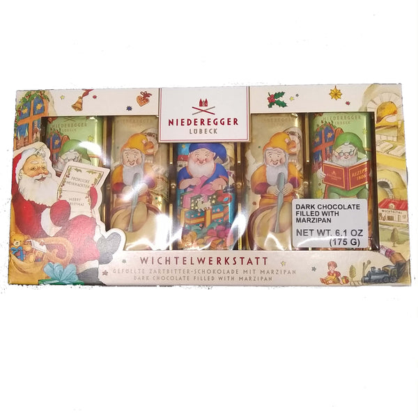 Niederegger Foil Wrapped Dark Chocolate Covered Marzipan Figures (5 Pack) 175g