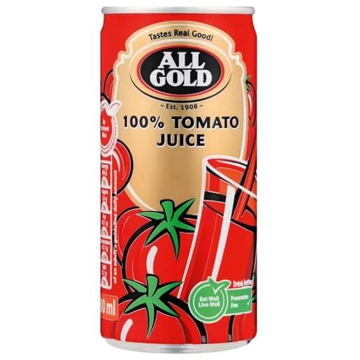 BEST BY MARCH 2026: All Gold Tomato Juice Can 200ml