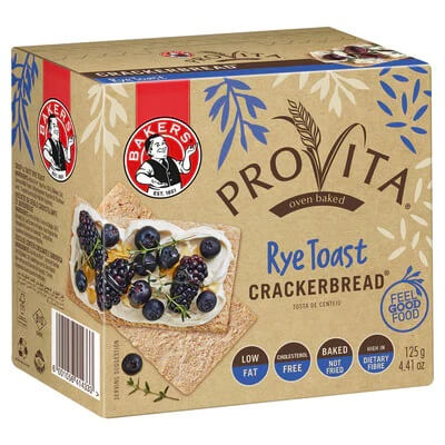 BEST BY MAY 2026: Bakers Provita Crackerbread Rye 125g