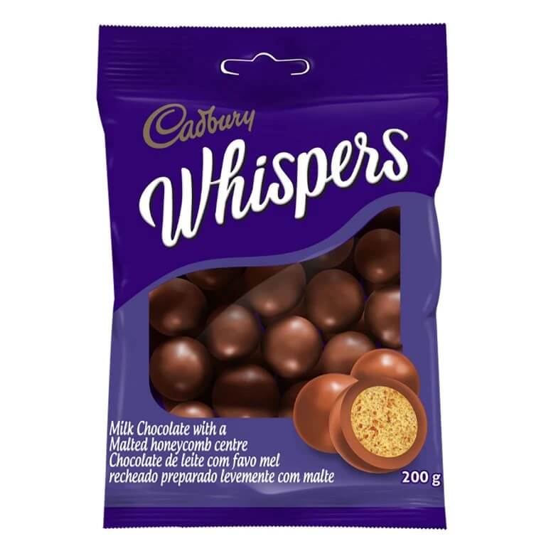 Cadbury Dairy Milk Whispers  HEAT SENSITIVE ITEM. PLEASE ADD ITEM 122942 TO THE ORDER TO TRY TO PROTECT CHOCOLATES FROM HEAT DAMAGE. 180g