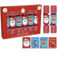 Tom Smith Christmas Crackers -  Mini Santa and Friends Red 6 x 6 Inch Crackers 500g