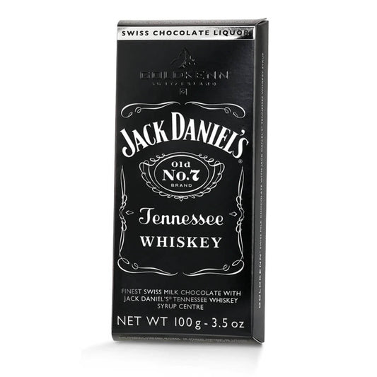 Goldkenn Jack Daniels Tennessee Whiskey Filled Chocolate Bar  HEAT SENSITIVE ITEM. PLEASE ADD ITEM 122942 TO THE ORDER TO TRY TO PROTECT CHOCOLATES FROM HEAT DAMAGE. 100g