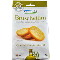 Asturi Bruschettini Classico Virgin Olive Oil Snack Size Italian Bruschetta Toasts. 120g