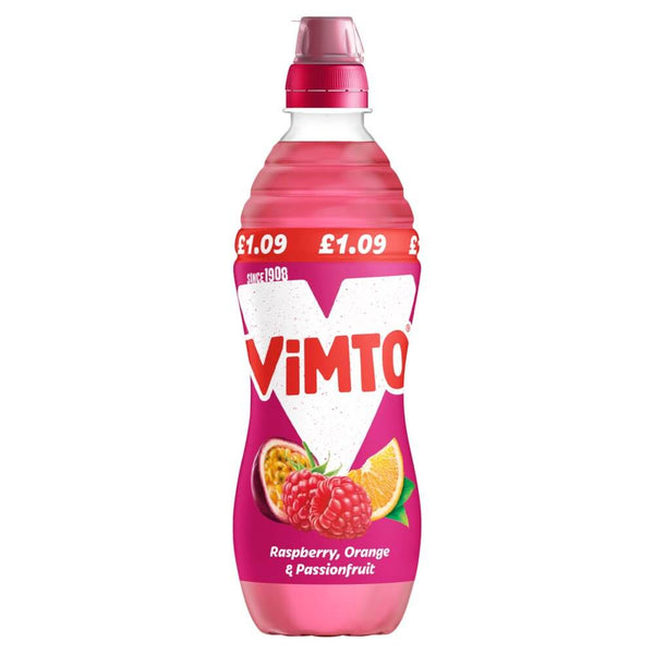 Vimto No added sugar with sports cap, Raspberry, Orange and Passionfruit 500ml