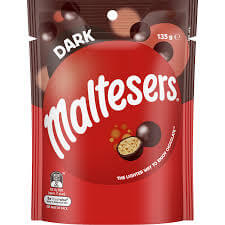 Mars Maltesers Dark Chocolate Pouch  HEAT SENSITIVE ITEM. PLEASE ADD ITEM 122942 TO THE ORDER TO TRY TO PROTECT CHOCOLATES FROM HEAT DAMAGE. 135g