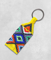 African Hut Zulu Beaded Keyring 25g