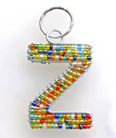 African Hut African Beaded Keyring Alphabet Letter Z 23g