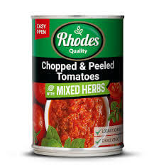 Rhodes Chopped Peeled Tomato and Mixed Herbs Can 410g
