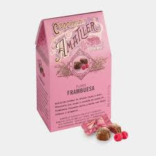 Amattler Raspberry Filled Milk Chocolate Flowers Tapared Box 72g